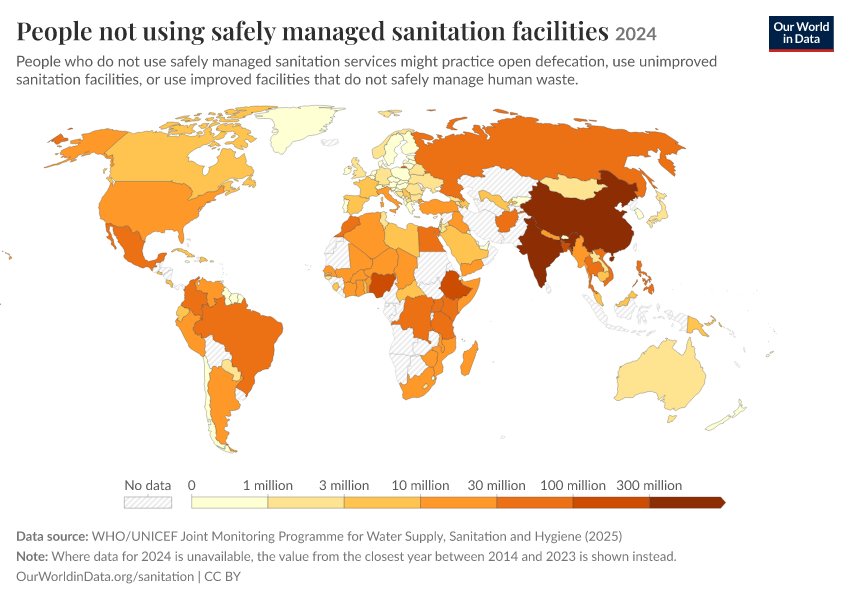 A thumbnail of the "People not using safely managed sanitation facilities" chart